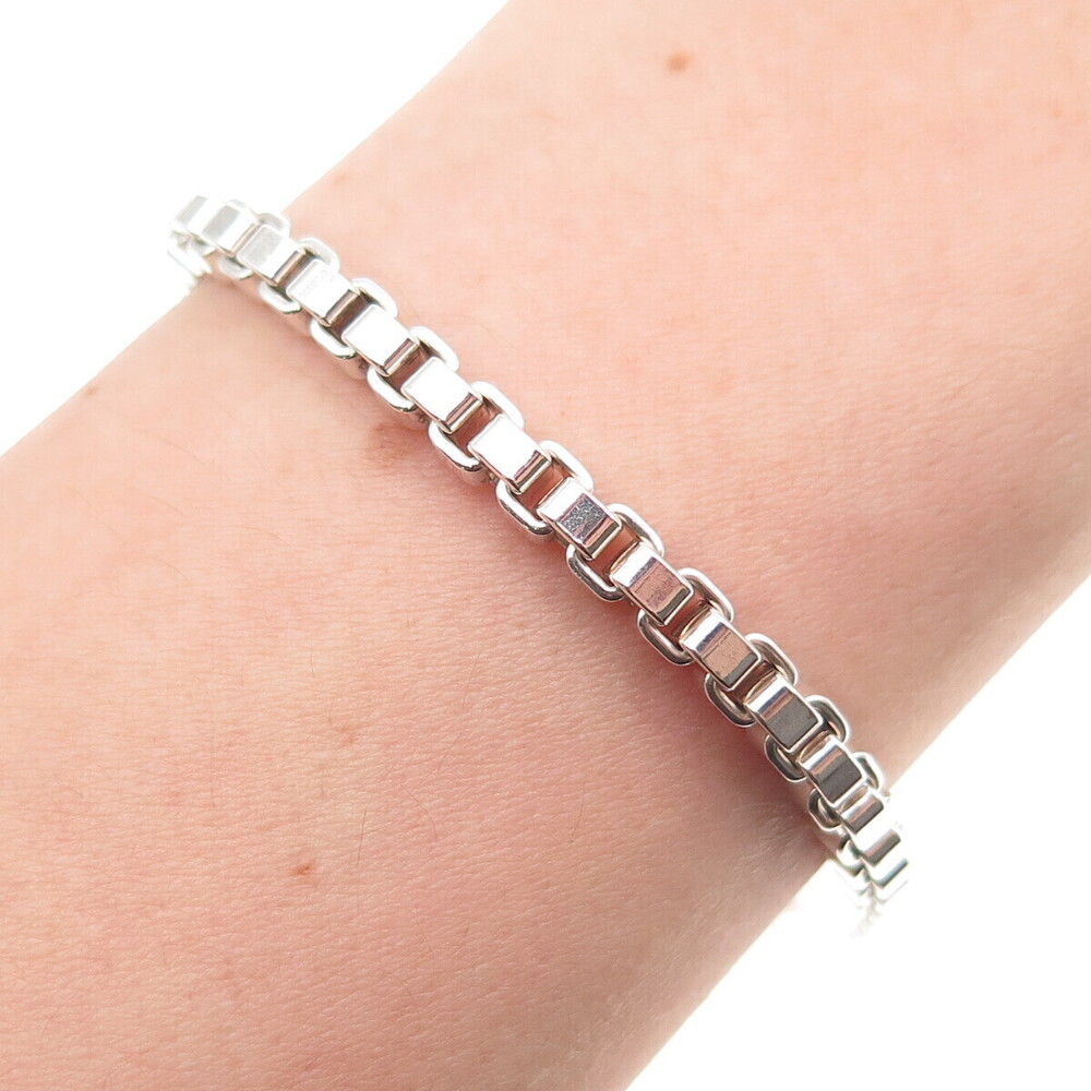 Tiffany & Co. 925 Sterling Silver Vintage Venetian Link Bracelet 7"